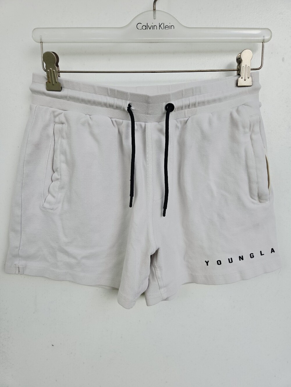 YoungLA Perfect Shorts Mens Medium 6" Inseam White Gym Lounge Drawstring